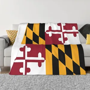 Flag of Maryland Super Soft Microfiber Flannel Blankets, Bed, Sofa Ultra Luxurious Warm and Cozy for All Seasons