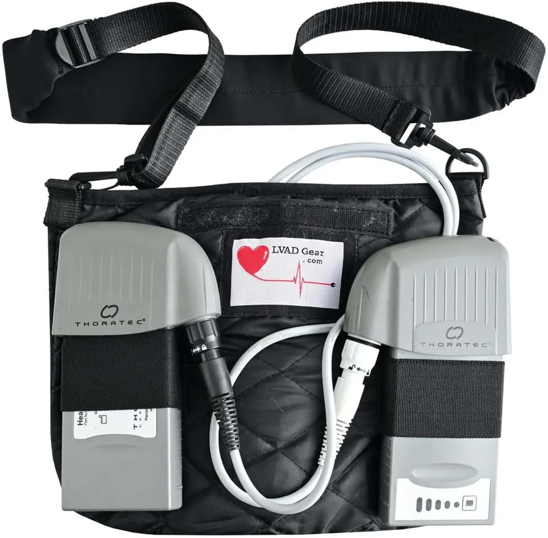 Flannel Bag | LVAD Bag for LVAD Patients | Stylish and Functional LVAD Equipment Bag with Controller & Battery Pockets (Grey and Black)
