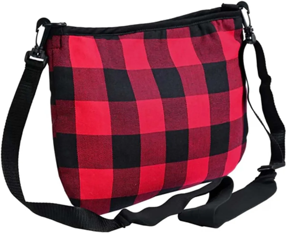 Flannel Bag | LVAD Bag for LVAD Patients | Stylish and Functional LVAD Equipment Bag with Controller & Battery Pockets (Red and Black)