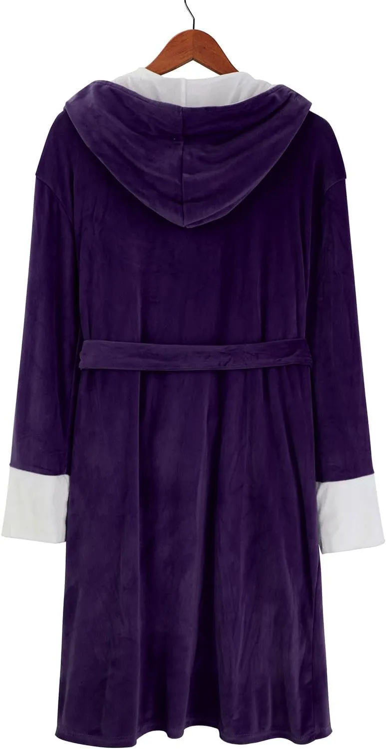 Flannel Robe Women Long Womens Hooded Robe with Pockets Ribbed Robe Women Mens Winter House Robe