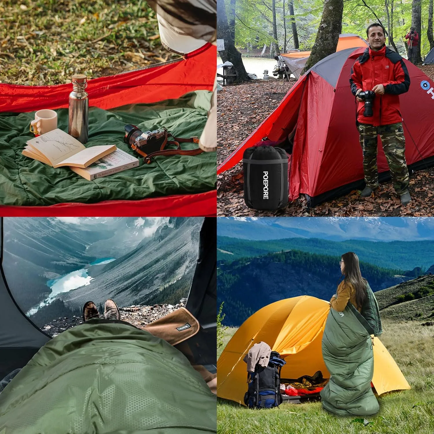 Flannel Sleeping Bag 0 Degree Cold Weather for Adults XXL Sleeping Bag 4 Season Big and Tall with Compression Sack