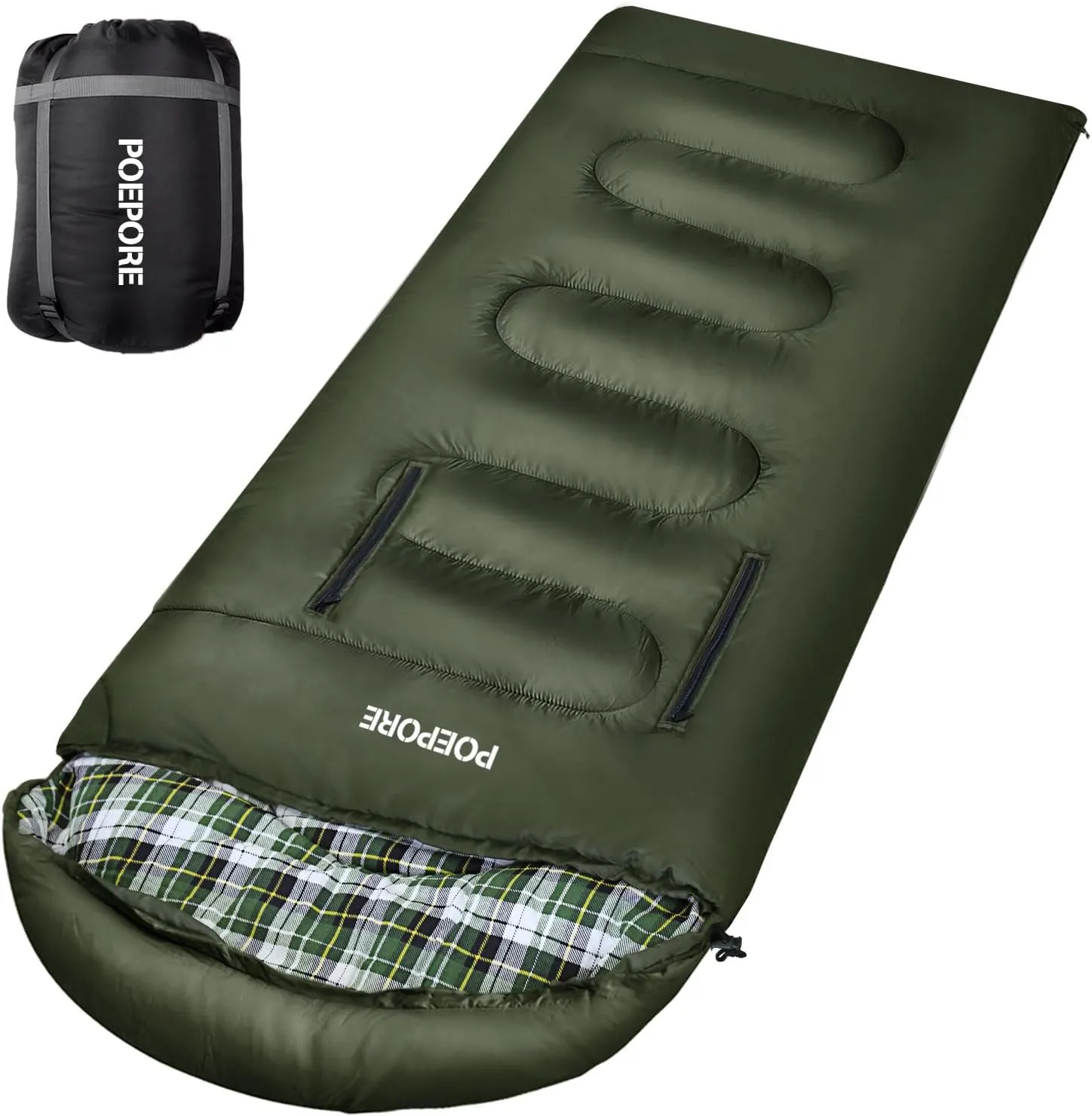Flannel Sleeping Bag Cotton 0 Degree Cold Weather for Adults XXL Wearable Sleeping Bag 4 Seasons Waterproof with Compression Sack