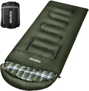 Flannel Sleeping Bag Cotton 0 Degree Cold Weather for Adults XXL Wearable Sleeping Bag 4 Seasons Waterproof with Compression Sack