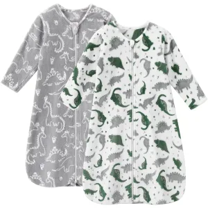 Fleece Baby Sleep Sack 18-24 Months Long Sleeve 2.0 Tog Baby Wearable Blanket with 2-Way Zipper Warm Sleeping Sack for Toddler Infant - XLarge Grey White Dinosaur