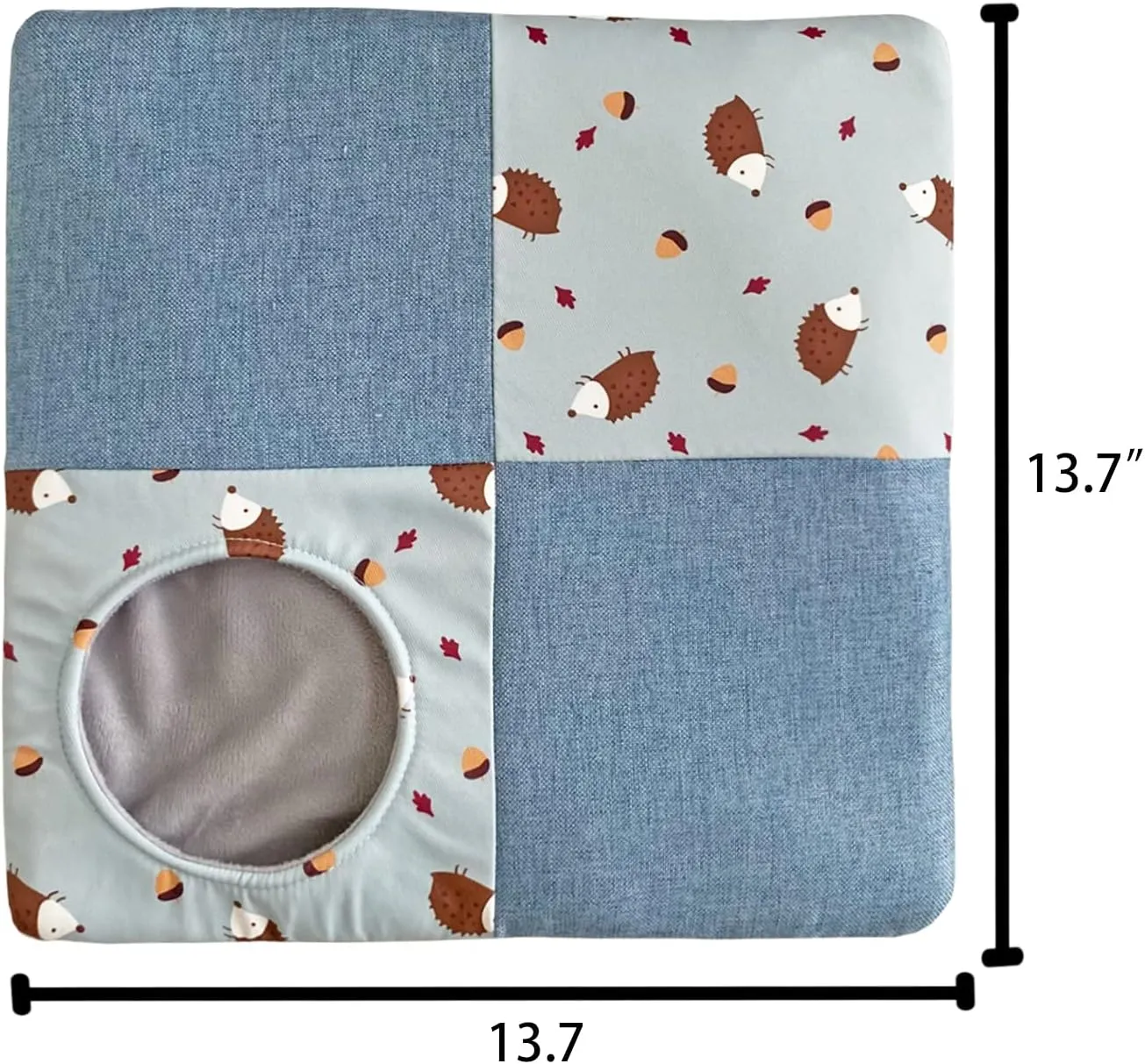 Fleece Cuddle Sack Sleeping Bag Pouch Hideout Interactive Play Mat for Hedgehog Hamster Rat Ferret Squirrel Small Animal Bed (Blue)
