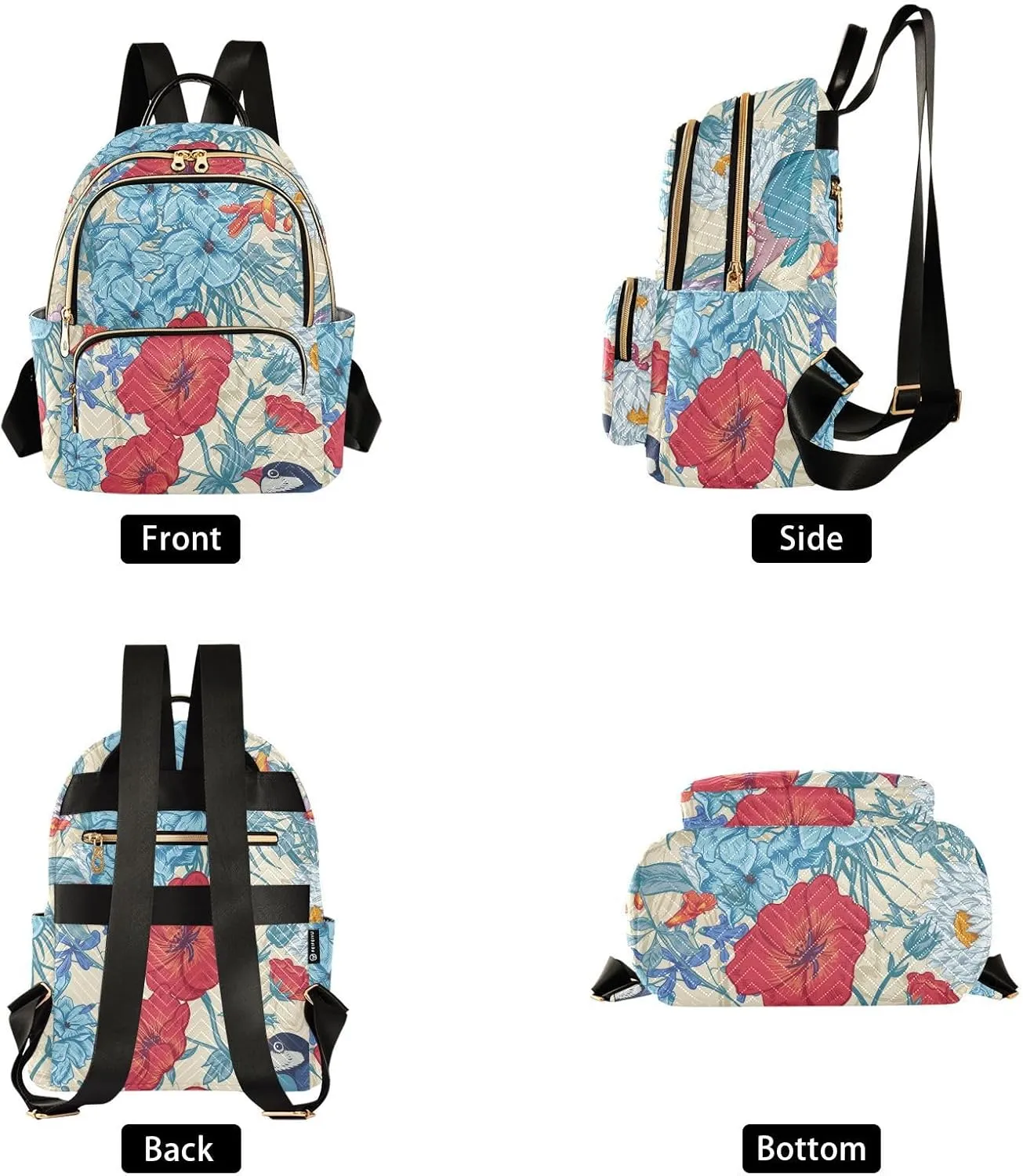 Flower Trendy Backpack Purse for Women and Anti-theft Ladies Shoulder Travel Daypacks Bags (Small Pattren 2)