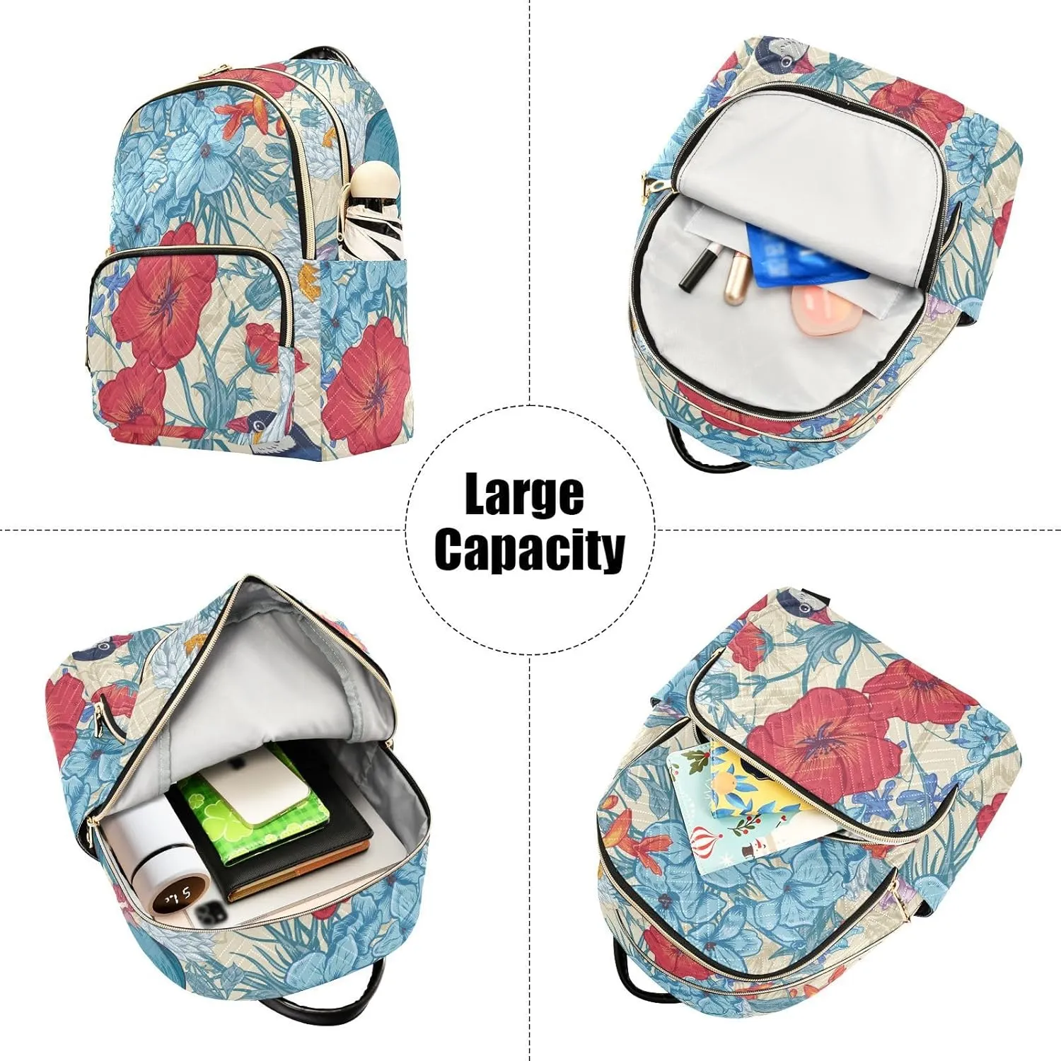 Flower Trendy Backpack Purse for Women and Anti-theft Ladies Shoulder Travel Daypacks Bags (Small Pattren 2)