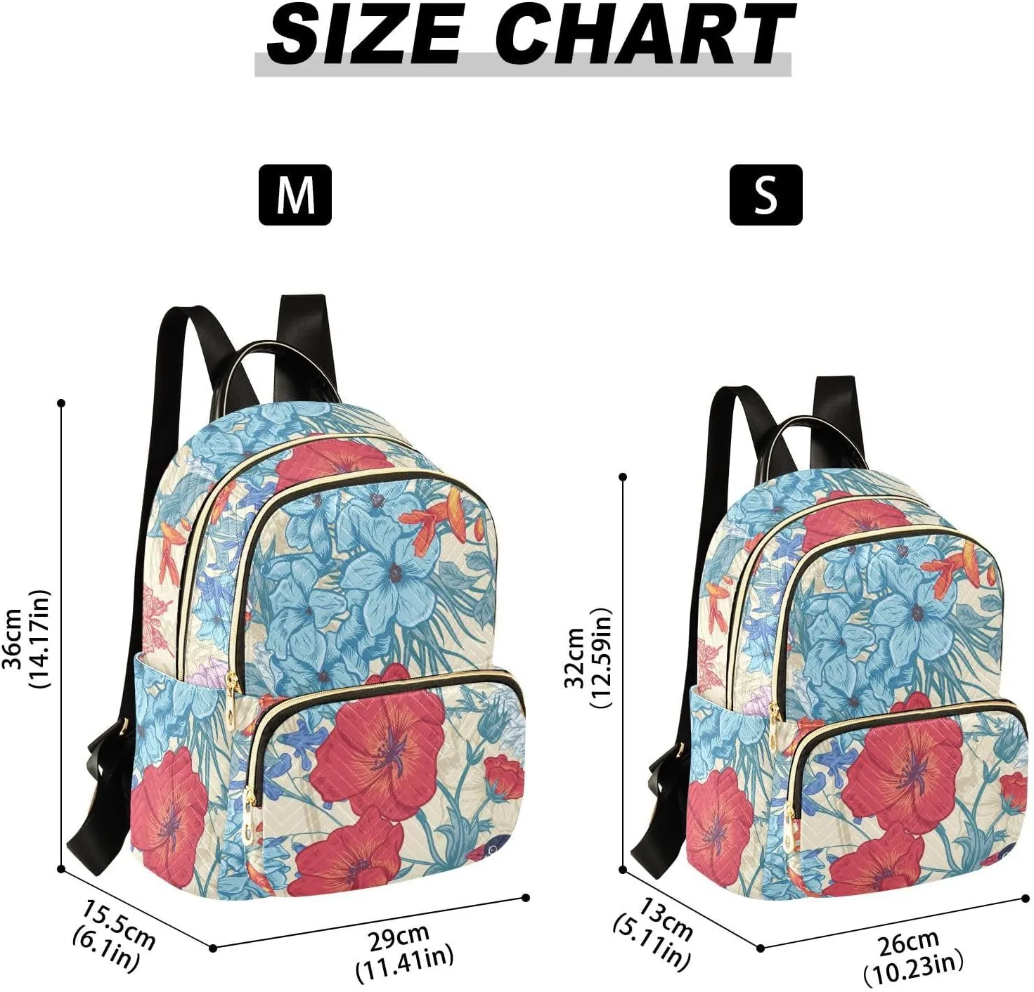 Flower Trendy Backpack Purse for Women and Anti-theft Ladies Shoulder Travel Daypacks Bags (Small Pattren 2)