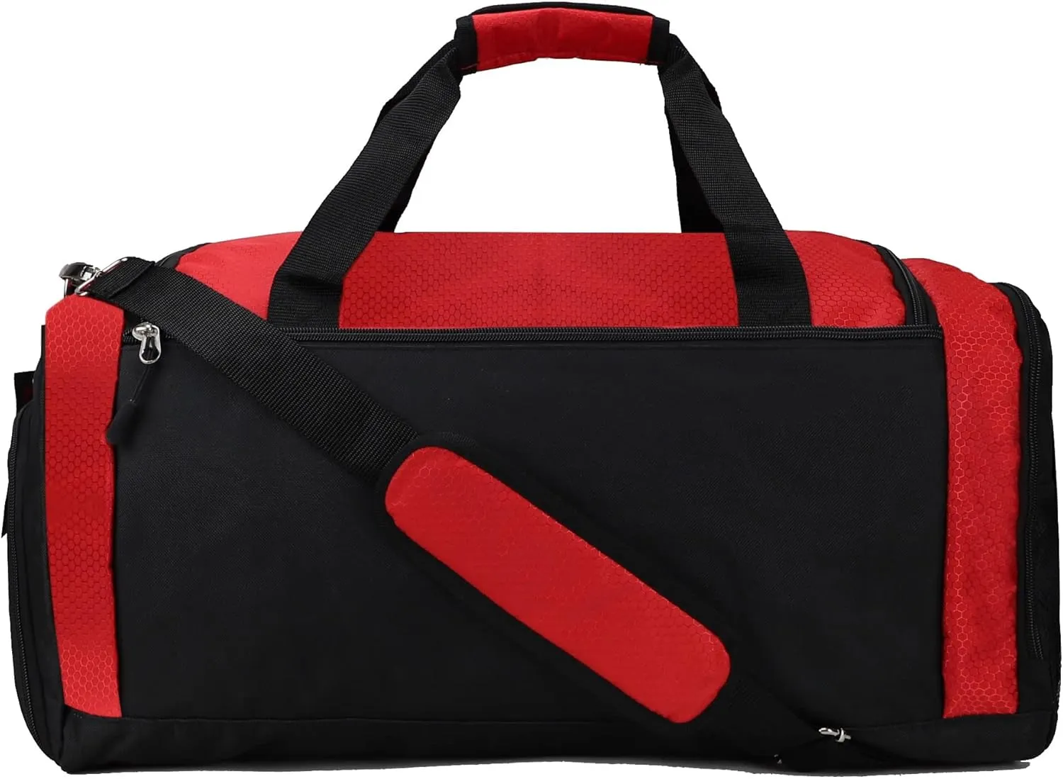 foolsGold Large Sports Holdall Duffel Bag in Black/Red
