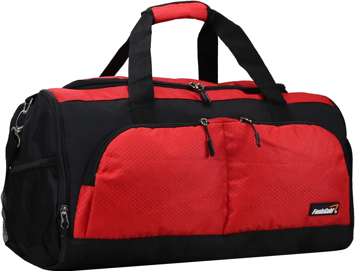 foolsGold Large Sports Holdall Duffel Bag in Black/Red