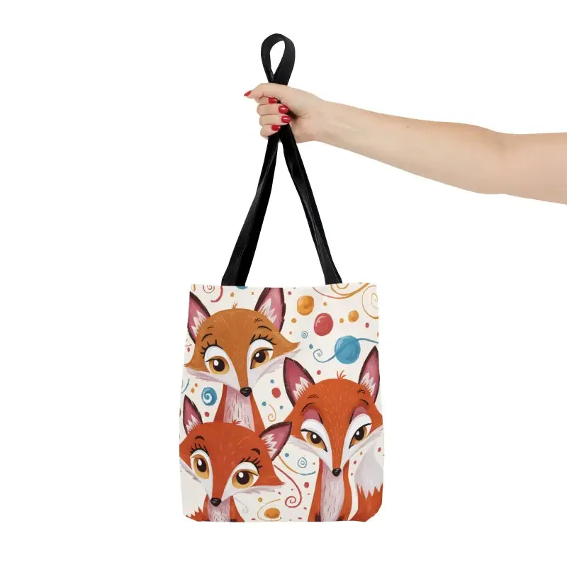 Foxy Three Red Foxes Tote Bag with Chic Design
