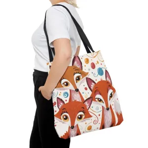 Foxy Three Red Foxes Tote Bag with Chic Design
