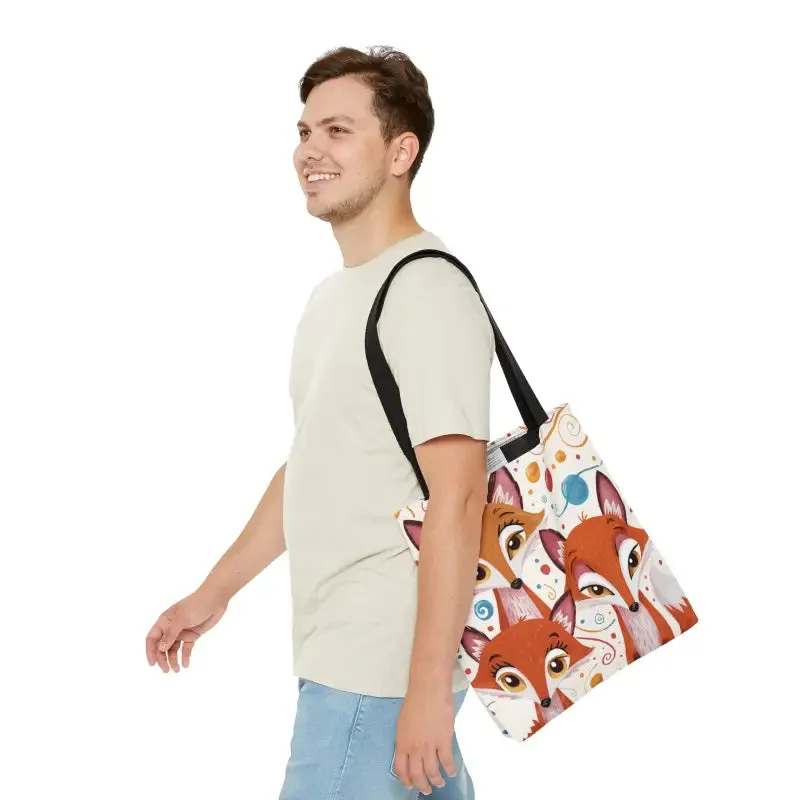 Foxy Three Red Foxes Tote Bag with Chic Design