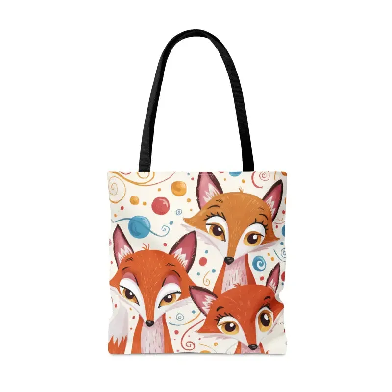 Foxy Three Red Foxes Tote Bag with Chic Design