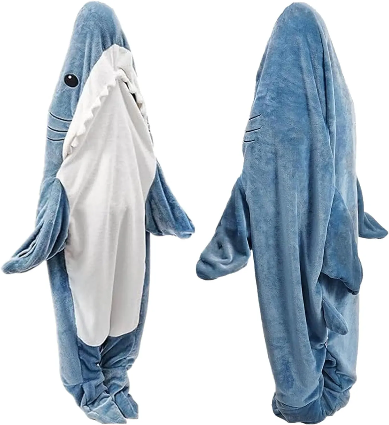 Fu Store Shark Blanket Soft Cozy Flannel Blanket Hoodie Onesie Sleeping Bag Cute Cosplay Wearable Funny Costume for Adult Kid