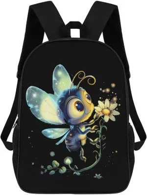 Funny Firefly Bugs Insects 17 Inch Backpack Print Laptop Backpack Shoulder Bag Casual Daypack for Men Women