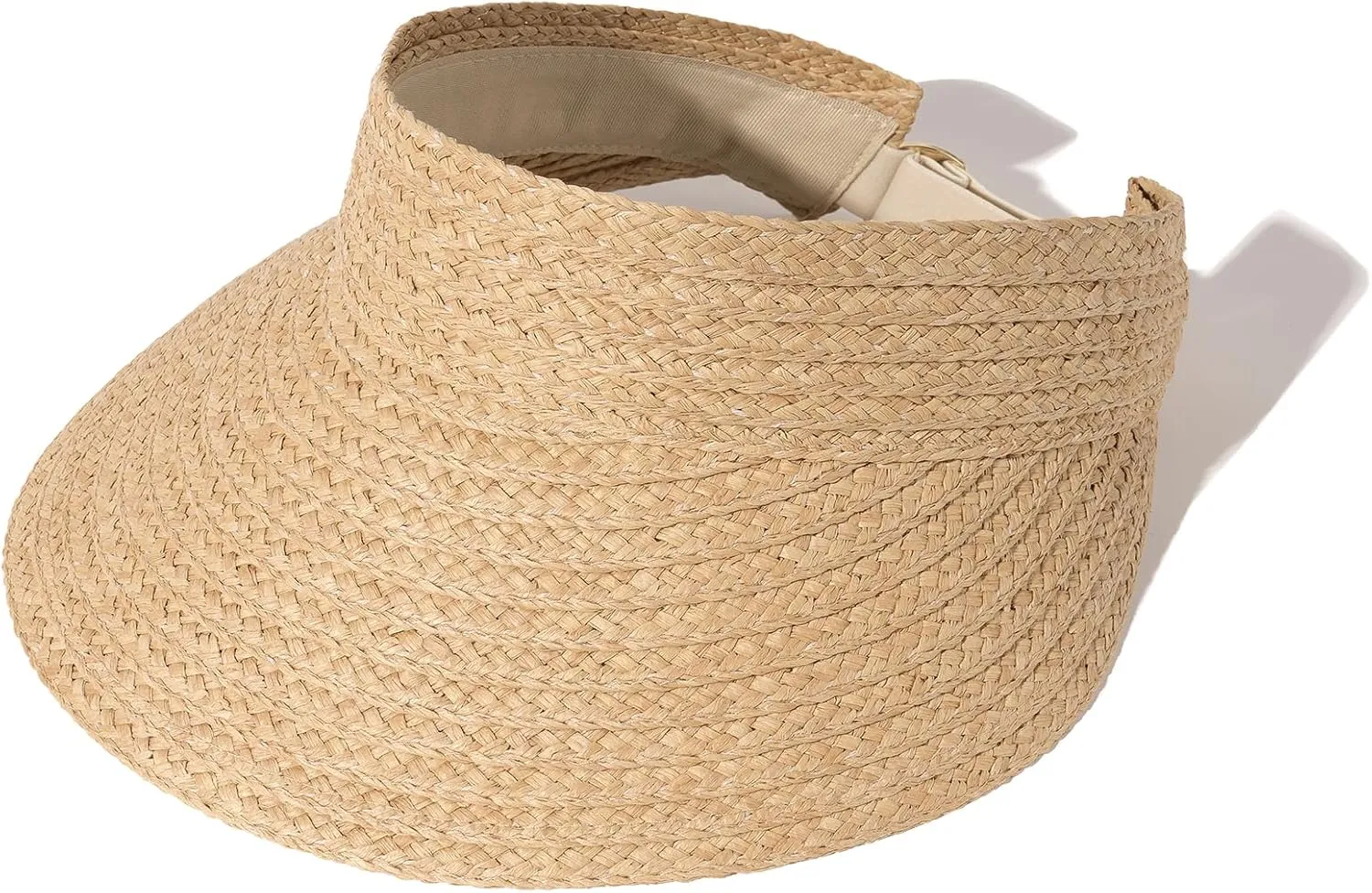 FURTALK Sun Visor Hats for Women Wide Brim Straw Visors Womens Foldable Beach Visors Summer Packable Ponytail Beach Hat