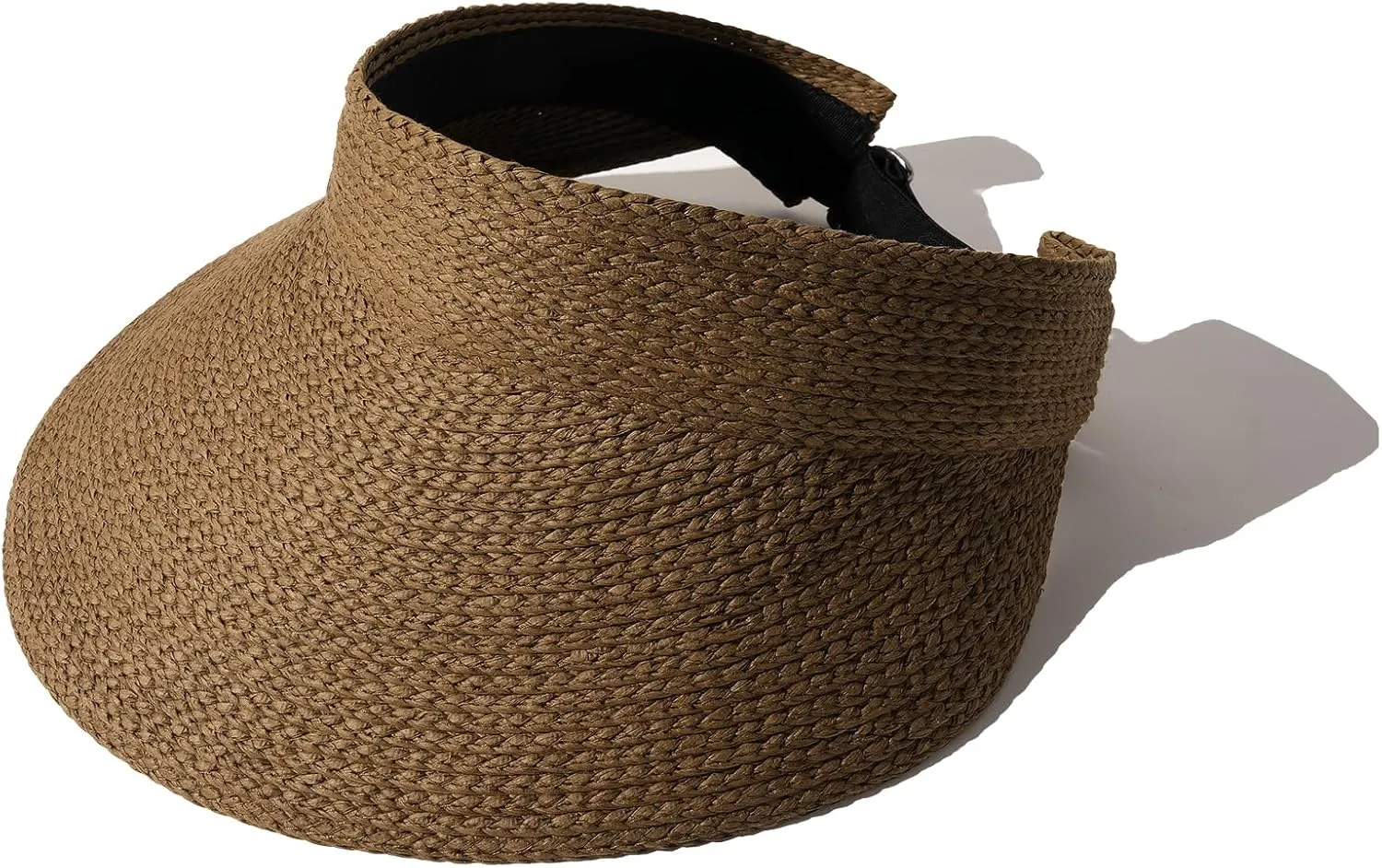 FURTALK Sun Visor Hats for Women Wide Brim Straw Visors Womens Foldable Beach Visors Summer Packable Ponytail Beach Hat
