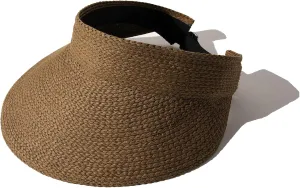 FURTALK Sun Visor Hats for Women Wide Brim Straw Visors Womens Foldable Beach Visors Summer Packable Ponytail Beach Hat