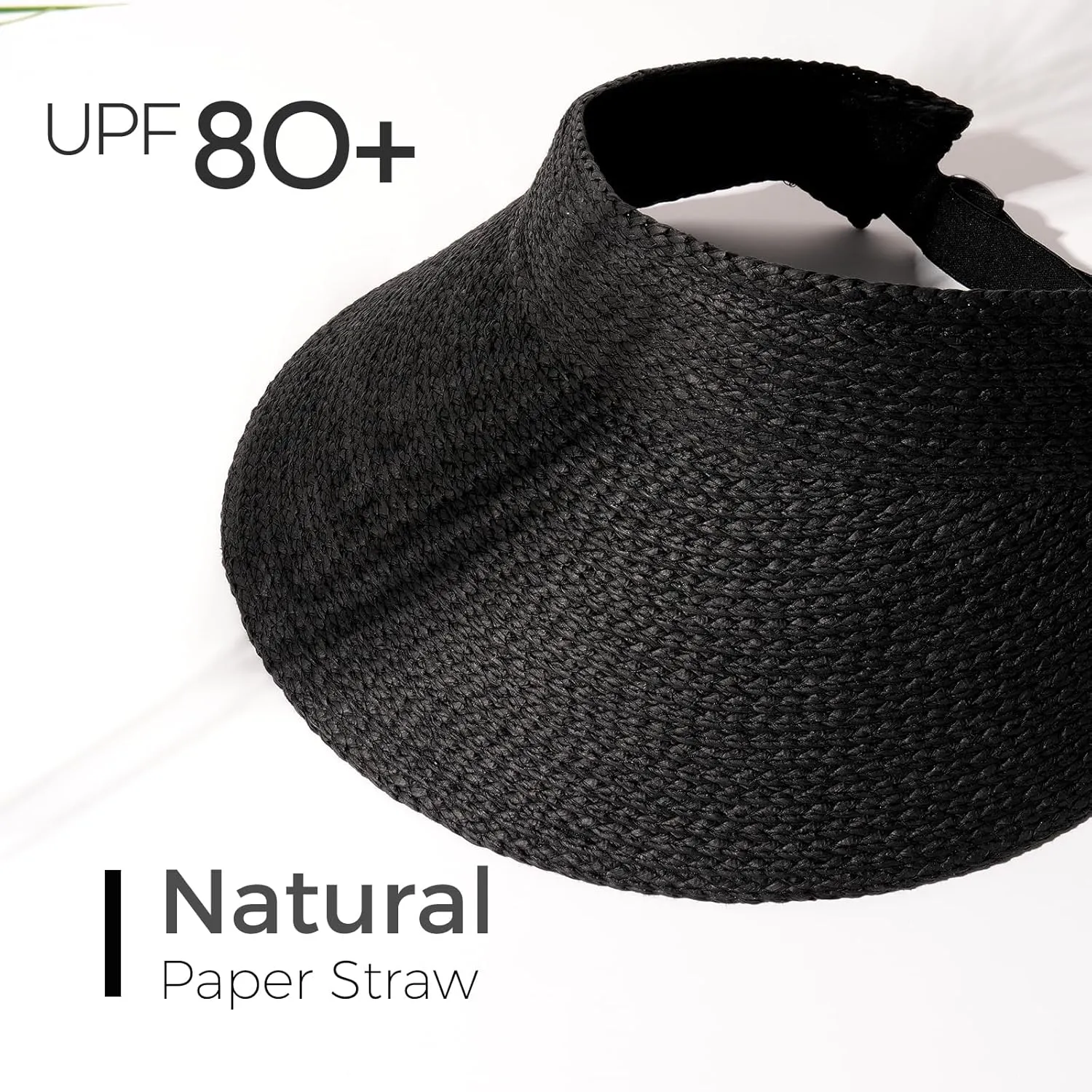 FURTALK Sun Visor Hats for Women Wide Brim Straw Visors Womens Foldable Beach Visors Summer Packable Ponytail Beach Hat