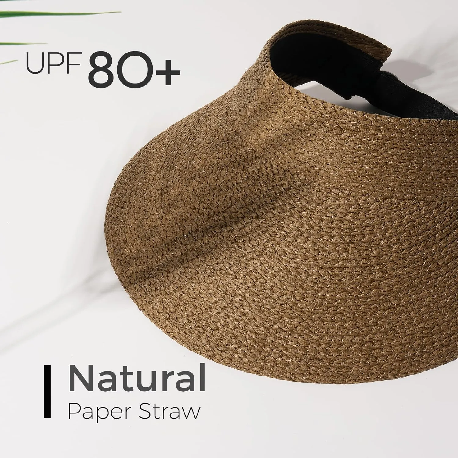 FURTALK Sun Visor Hats for Women Wide Brim Straw Visors Womens Foldable Beach Visors Summer Packable Ponytail Beach Hat