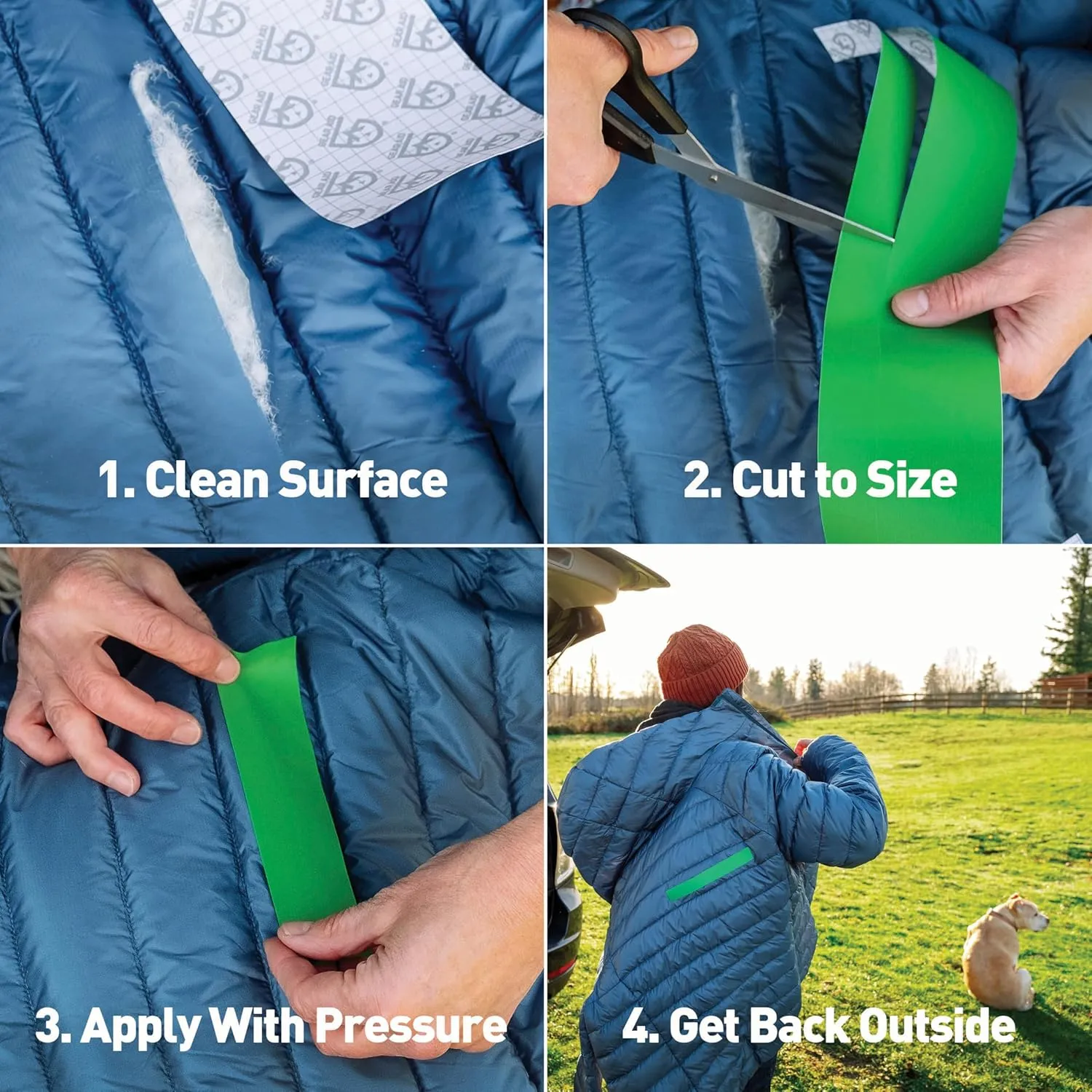 GEAR AID Tenacious Tape 3”x20” Fabric and Vinyl Gear Repair Tape, Quickly Fix Holes and Rips in Puffy Jackets, Rain and Snow Gear, Tents, Sleeping Bag and More, Off-White, 2 Pack