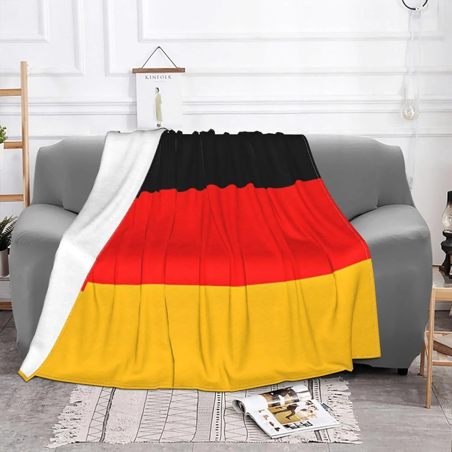 Germany Flag Super Soft Microfiber Flannel Blankets, Bed, Sofa Ultra Luxurious Warm and Cozy for All Seasons