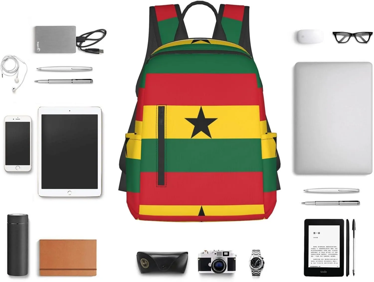 Ghana Flag backpack business travel anti theft durable backpack college daypacks for women & men