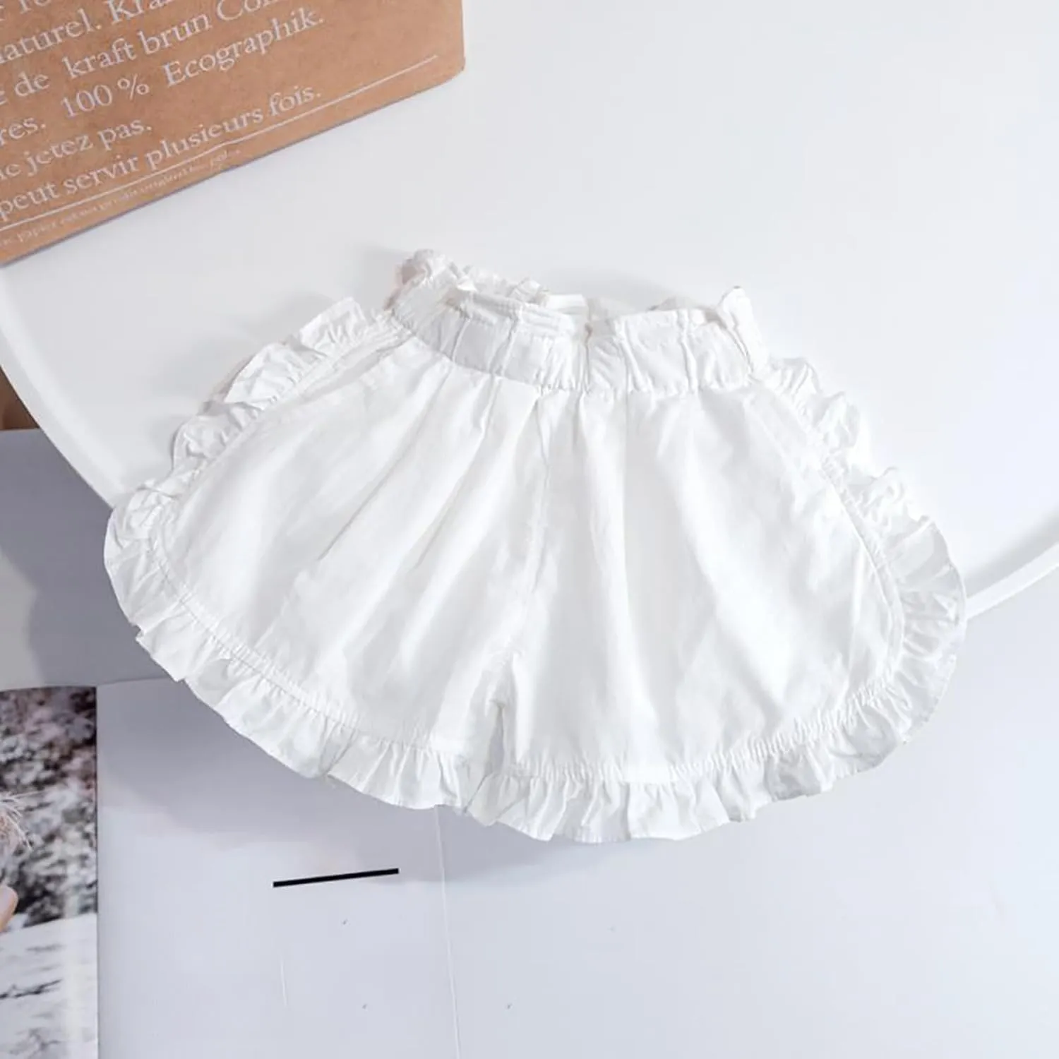 Girls Casual Shorts Cotton Ruffle Athletic Gym Wear for Running and Dancing Toddler Girls Summer Wide Leg Pants Shorts