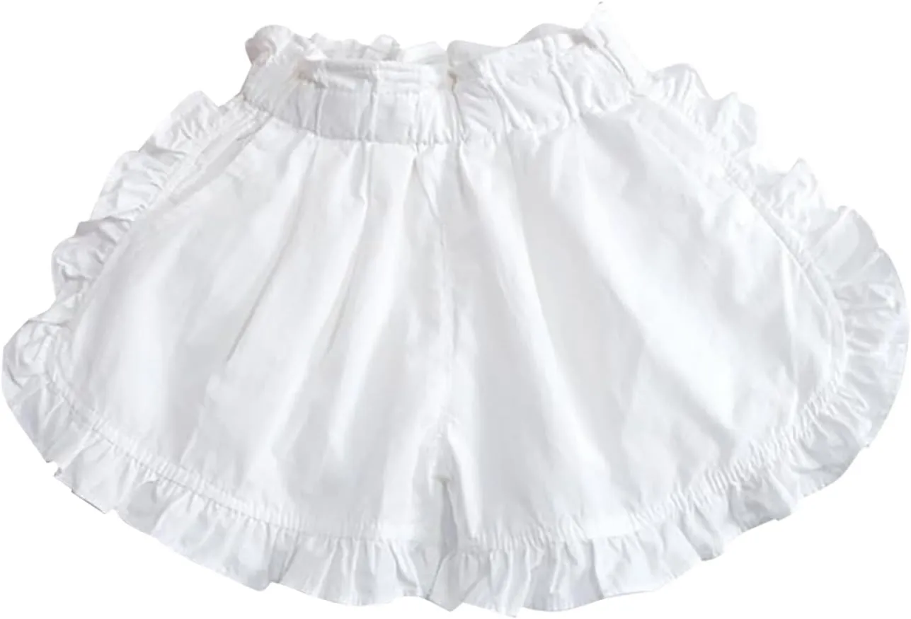 Girls Casual Shorts Cotton Ruffle Athletic Gym Wear for Running and Dancing Toddler Girls Summer Wide Leg Pants Shorts