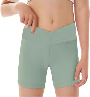 Girls Cycling Shorts Elastic Crossing Yoga Pants Childrens Cycling Shorts Kids Under Dress Short Gym Sports Dance Pants