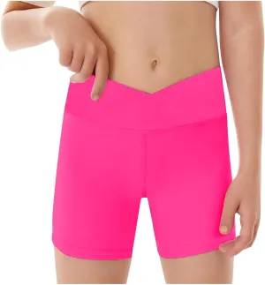 Girls Cycling Shorts Elastic Crossing Yoga Pants Childrens Cycling Shorts Kids Under Dress Short Gym Sports Dance Pants