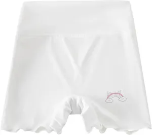 Girls Shorts Cute Print Yoga Pants High Waisted Elastic Waist Cycling Shorts Kids School Gymnastics Dance Short