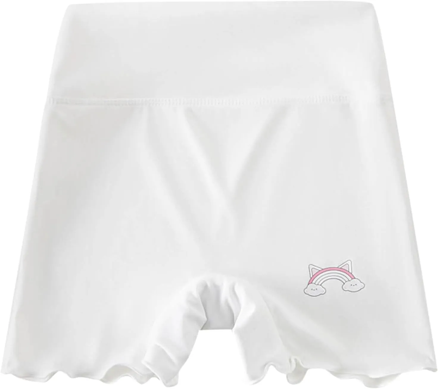 Girls Shorts Cute Print Yoga Pants High Waisted Elastic Waist Cycling Shorts Kids School Gymnastics Dance Short