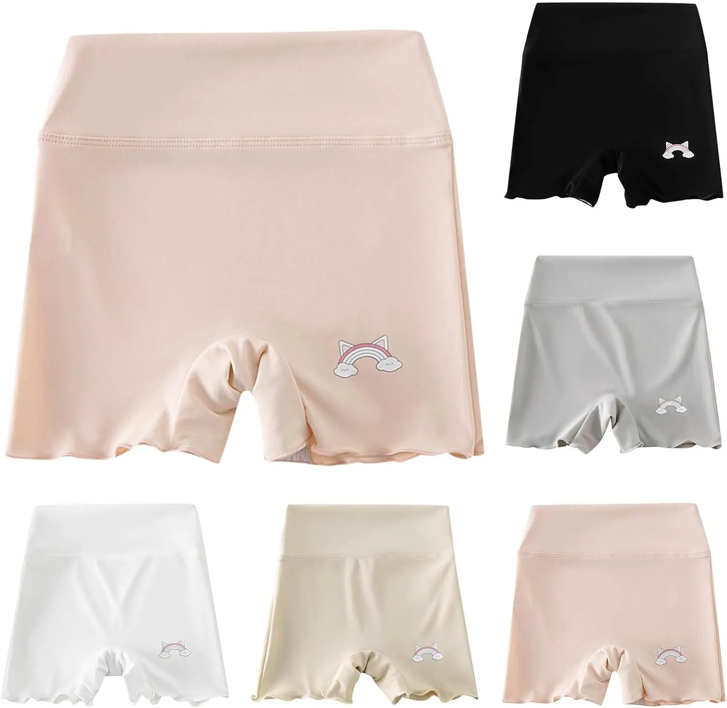 Girls Shorts Cute Print Yoga Pants High Waisted Elastic Waist Cycling Shorts Kids School Gymnastics Dance Short