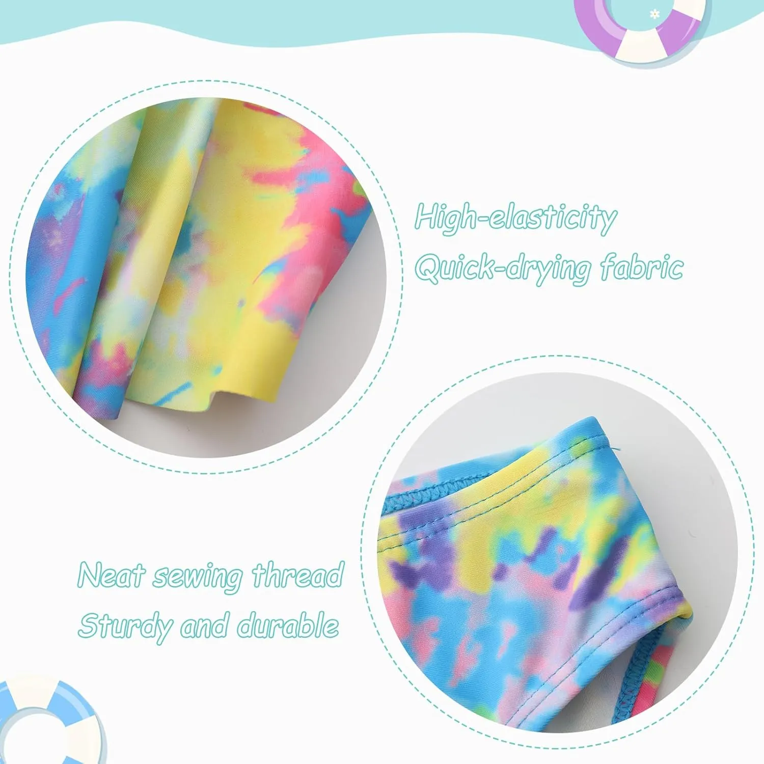 Girls Two Piece Swimsuits Bikini Tie Dye Bathing Suit Hawaiian Swimwear Set for Girls 3-16 Years