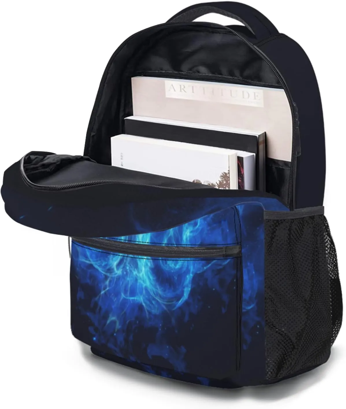 Giwawa Blue Fire Dragon Backpacks Cool Animal Print Kids School Bag Daypacks with Adjustable Shoulder Strap & Multi Pockets Laptop Bookbag for Teens Boys Girls Women Men Camping Travel