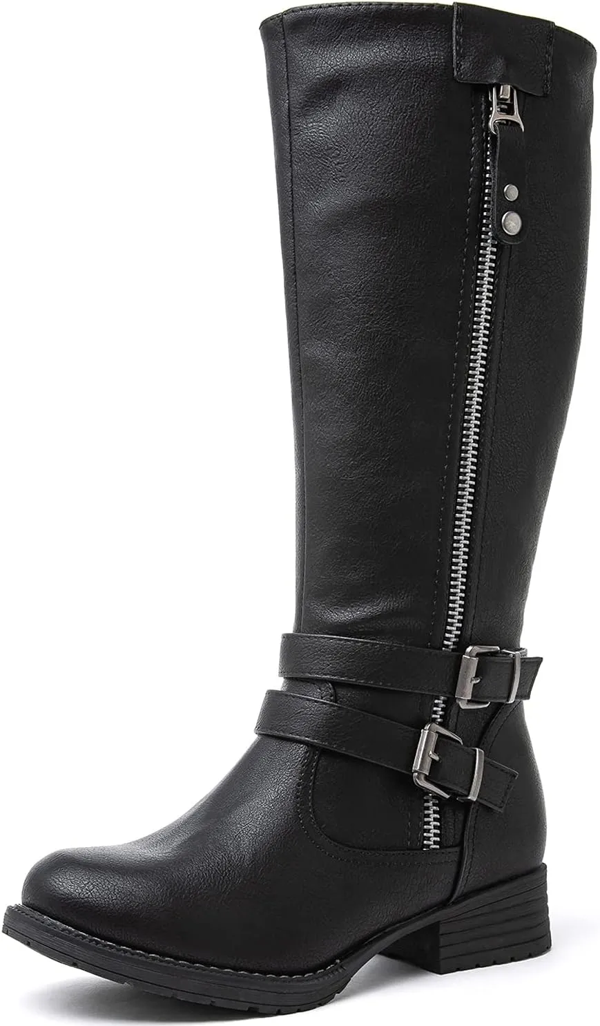 GLOBALWIN Women's Knee High Boots Fashion Comfortable Riding Boots For Women Low Heel