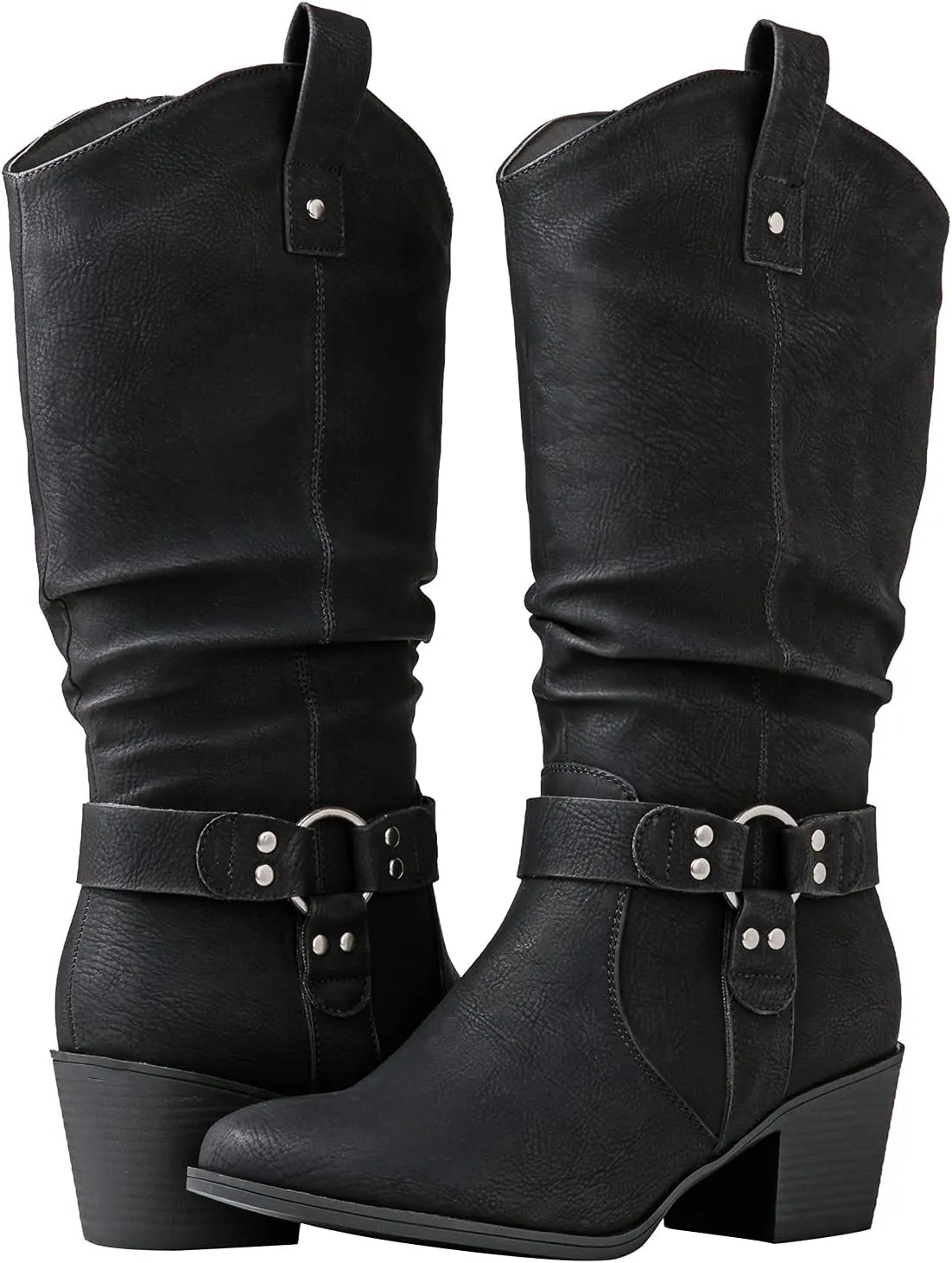 GLOBALWIN Women's Knee High Cowgirl Boots Fashion Dressy Cowboy Boots For Women