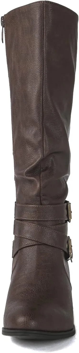 GLOBALWIN Women's Knee High Cowgirl Boots Fashion Dressy Cowboy Boots For Women
