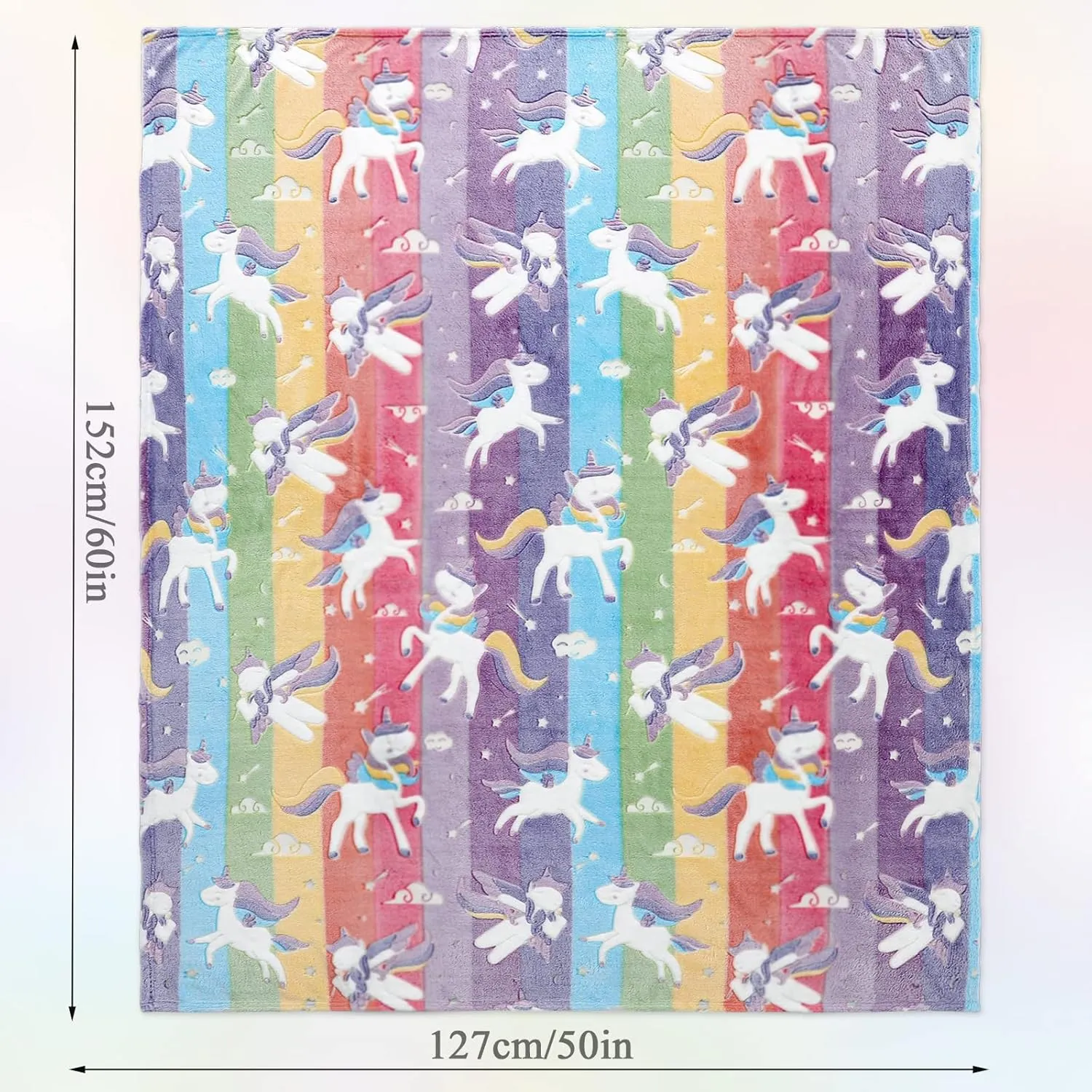 Glow in The Dark Blanket Unicorns Gifts for Girls, Soft Blanket 3 4 5 6 7 8 9 10 Year Old Girl Gifts, Toddler Girls Toys Age 6-8, Gifts for Girl for Birthday Gifts Presents, 50"x60"