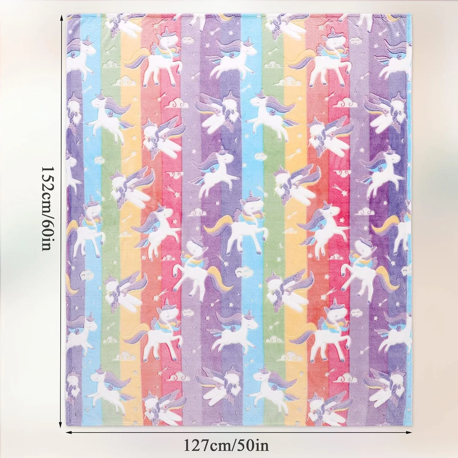 Glow in The Dark Blanket Unicorns Gifts for Girls, Soft Blanket 3 4 5 6 7 8 9 10 Year Old Girl Gifts, Toddler Girls Toys Age 6-8, Gifts for Girls for Birthday Gifts Presents, 60"x80"