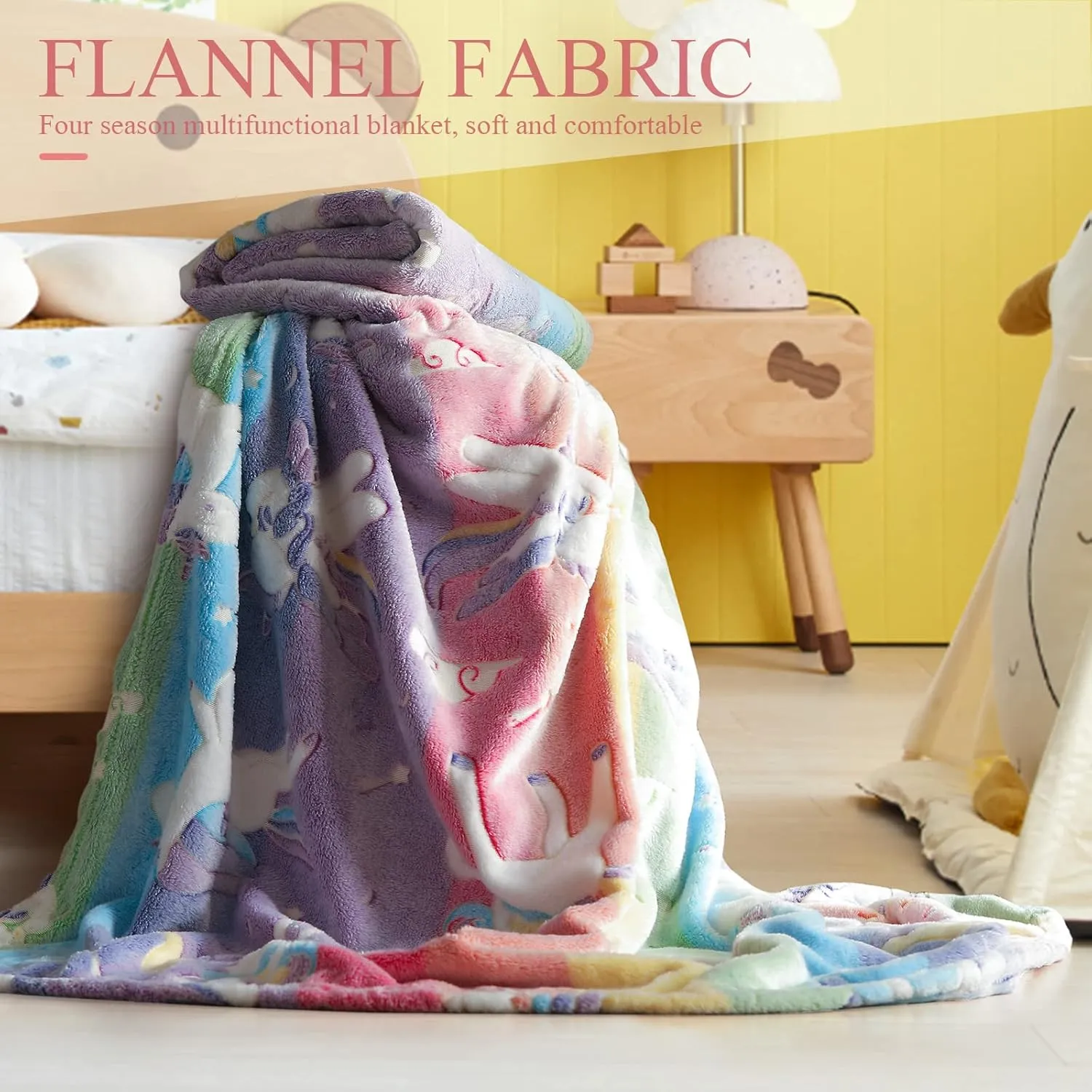 Glow in The Dark Blanket Unicorns Gifts for Girls, Soft Blanket 3 4 5 6 7 8 9 10 Year Old Girl Gifts, Toddler Girls Toys Age 6-8, Gifts for Girls for Birthday Gifts Presents, 60"x80"
