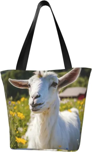 Goat Print Multifunctional Tote Daypacks for Women Work Travel Shopping Handbags Shoulder Bag