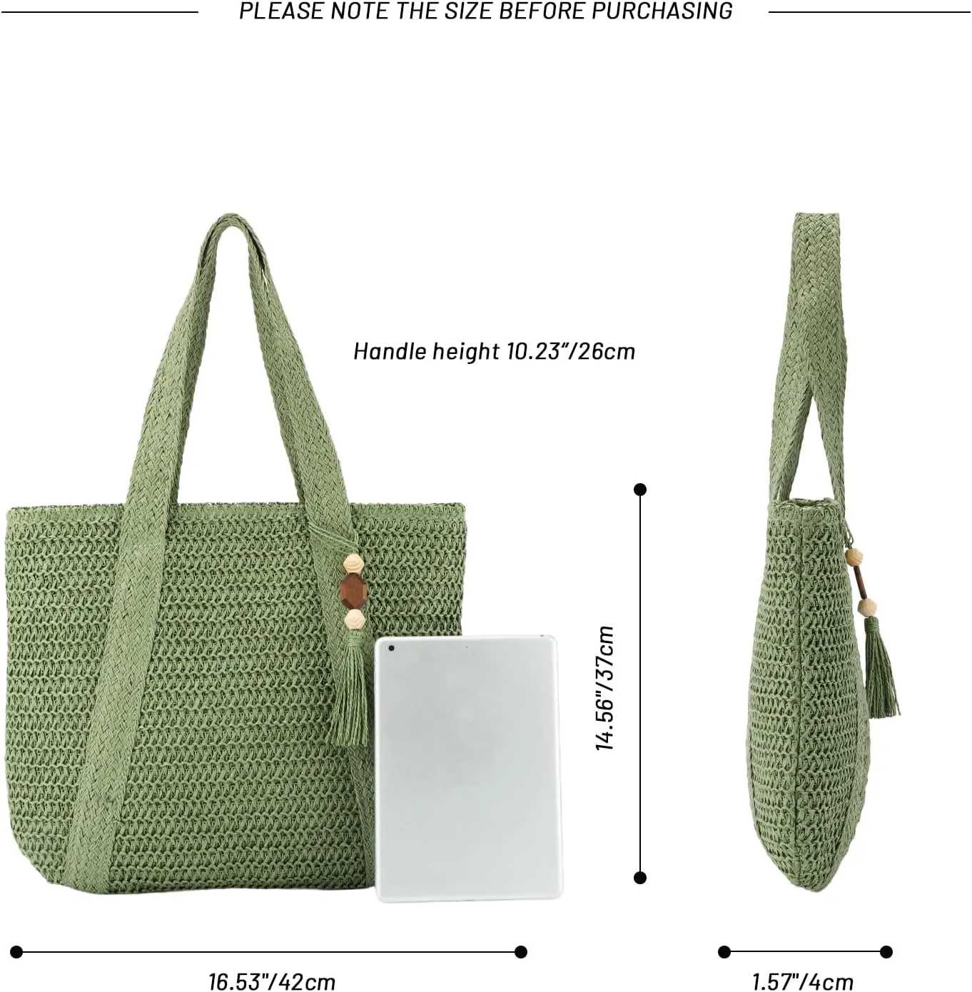 GOKTOW Straw Beach Tote Bag for Women,Raffia Woven Shoulder Handbags for Summer Vacation 2024
