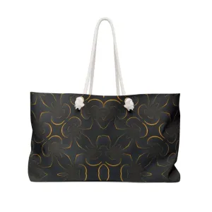 Gold Abstract Pattern Polyester Weekender Bag
