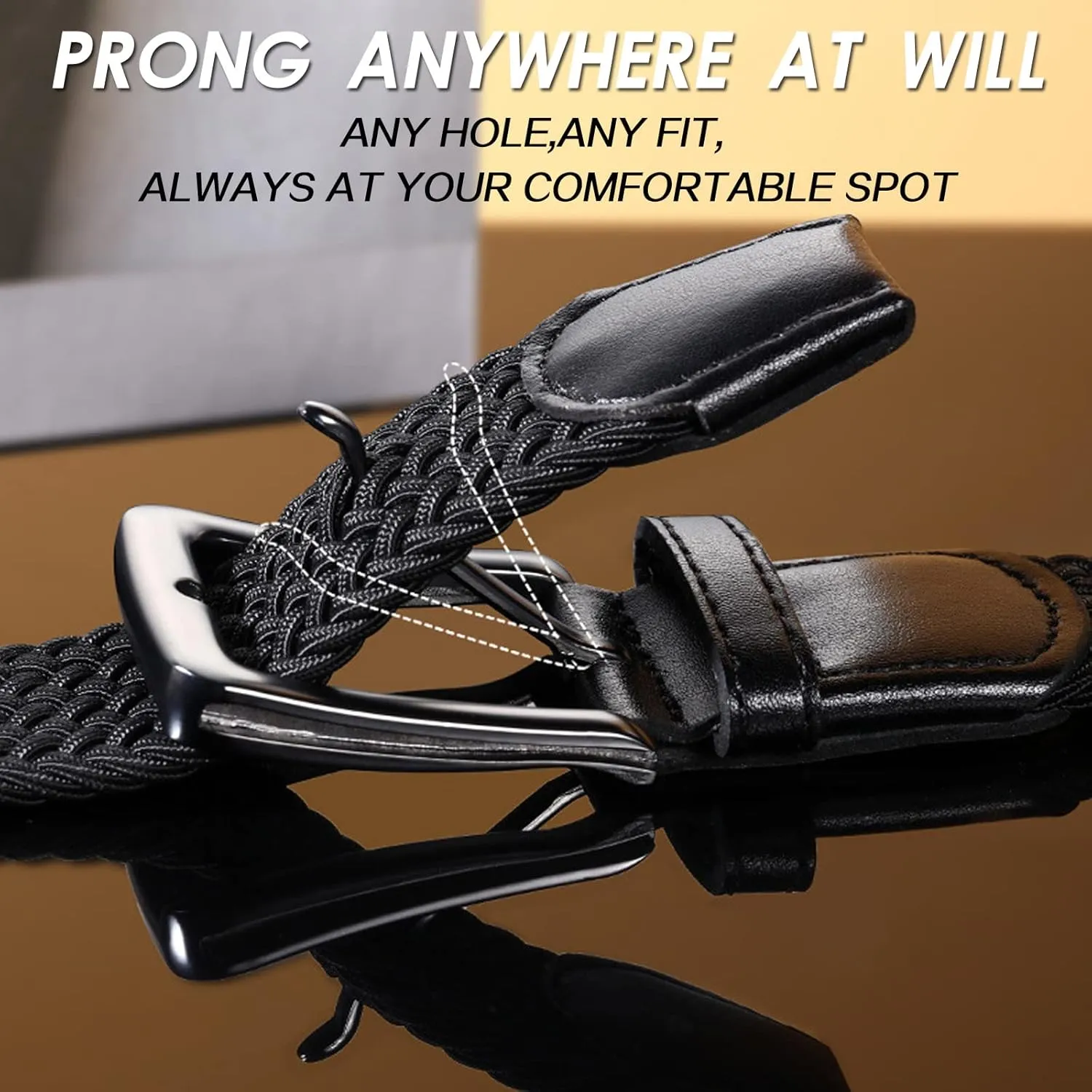Golf Belts for Men Women 2/3 Pack Braided Elastic Fabric Stretch Canvas Woven Belt for Sports Hiking