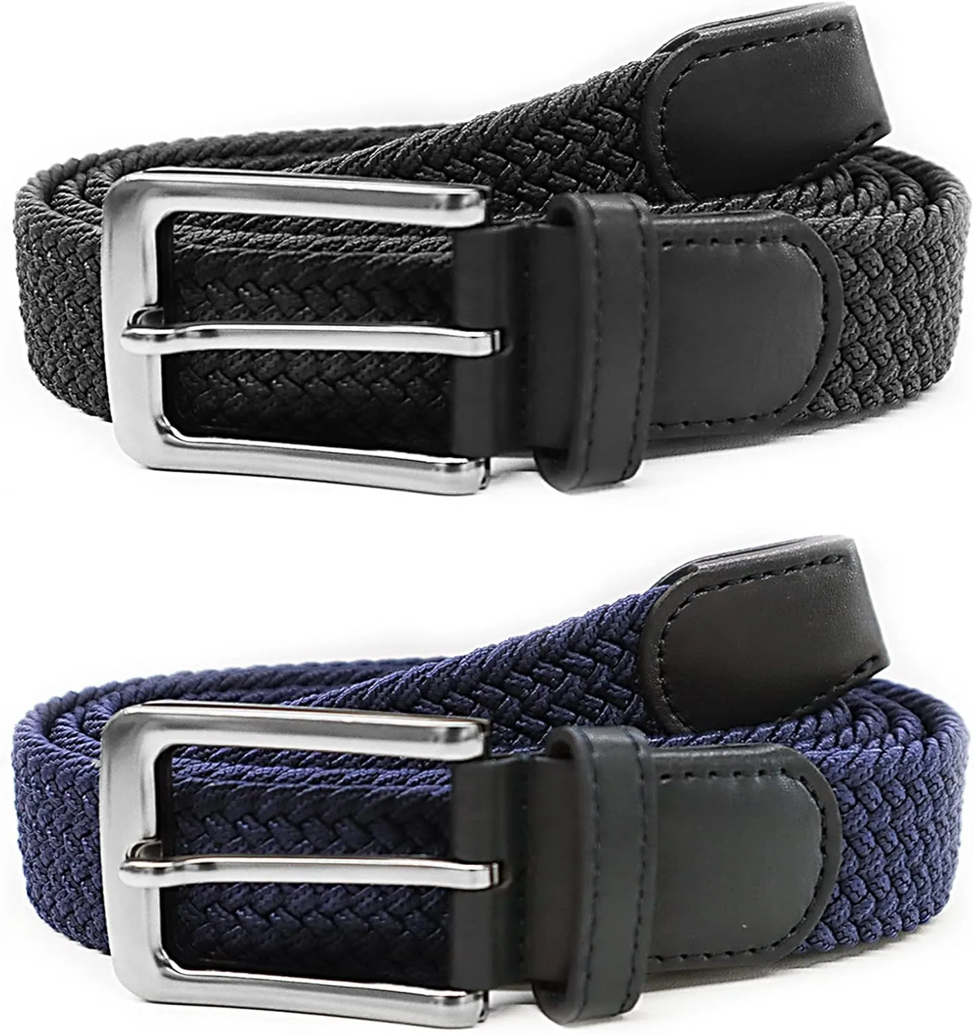 Golf Belts for Men Women 2/3 Pack Braided Elastic Fabric Stretch Canvas Woven Belt for Sports Hiking
