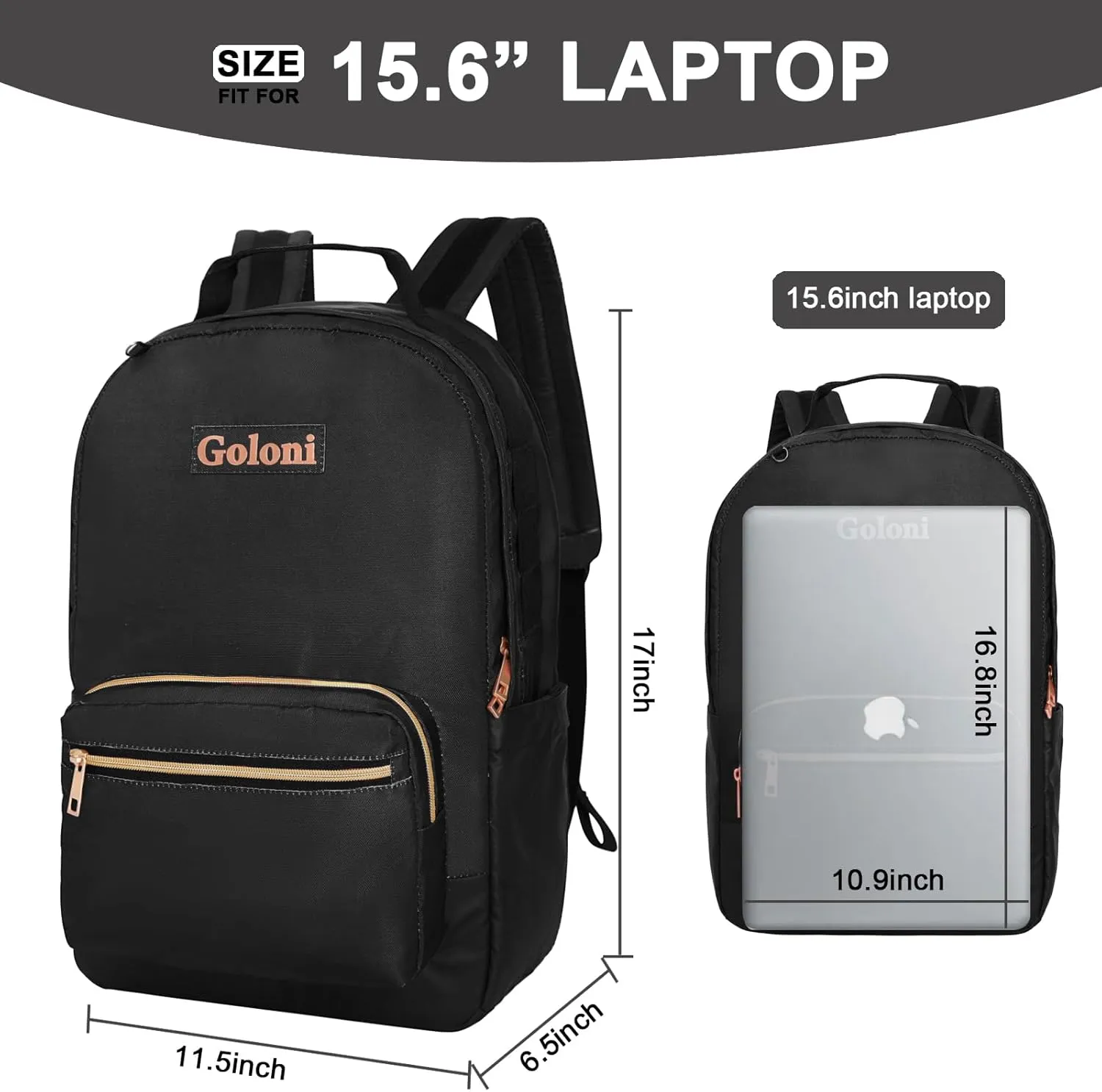 Goloni 15.6 Inch Laptop Backpack School bag for Women Girl Work Bag, Cute Womens Travel Backpack Purse, Waterproof Backpacks Nurse Stylish Travel Bags Casual Daypacks for College, Business