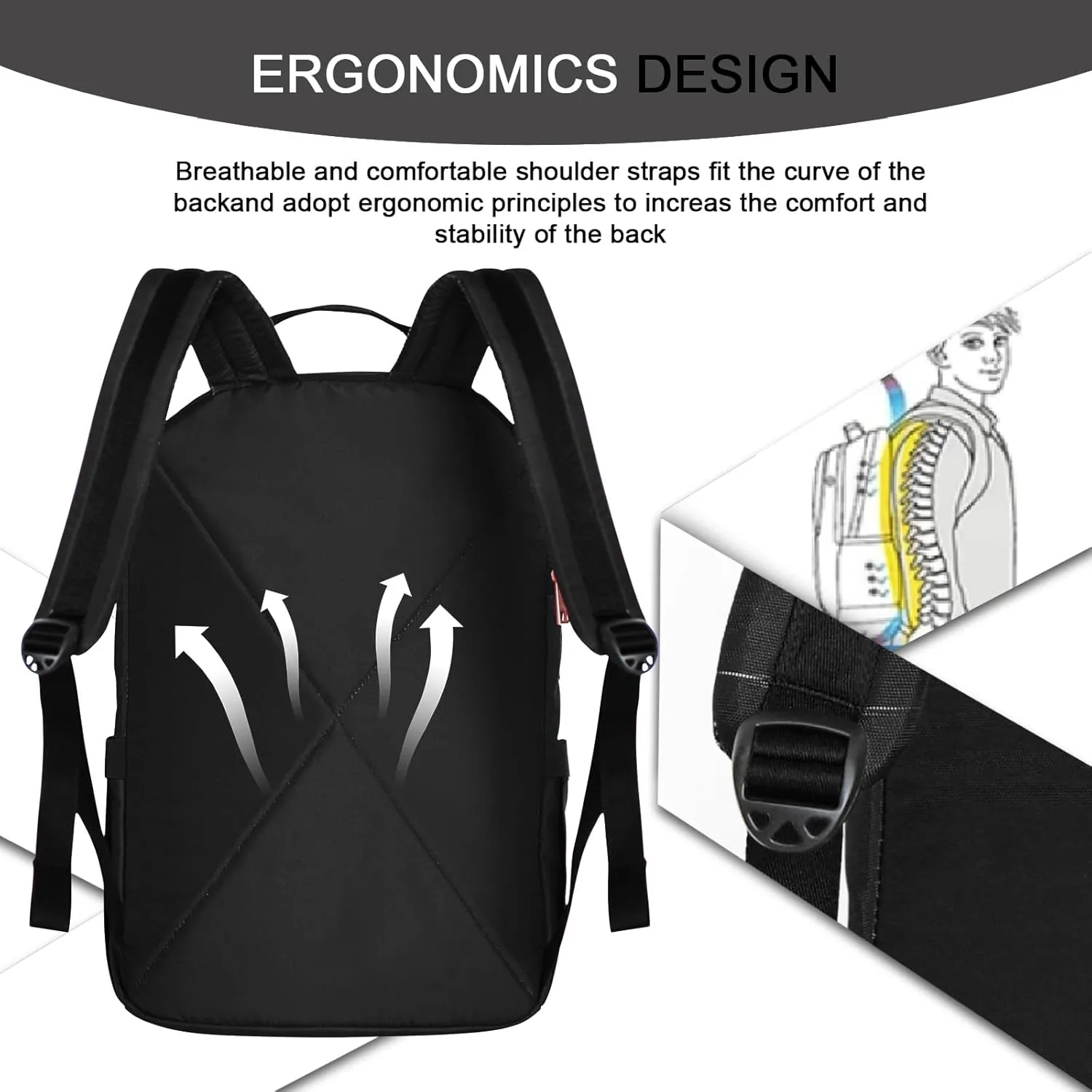 Goloni 15.6 Inch Laptop Backpack School bag for Women Girl Work Bag, Cute Womens Travel Backpack Purse, Waterproof Backpacks Nurse Stylish Travel Bags Casual Daypacks for College, Business
